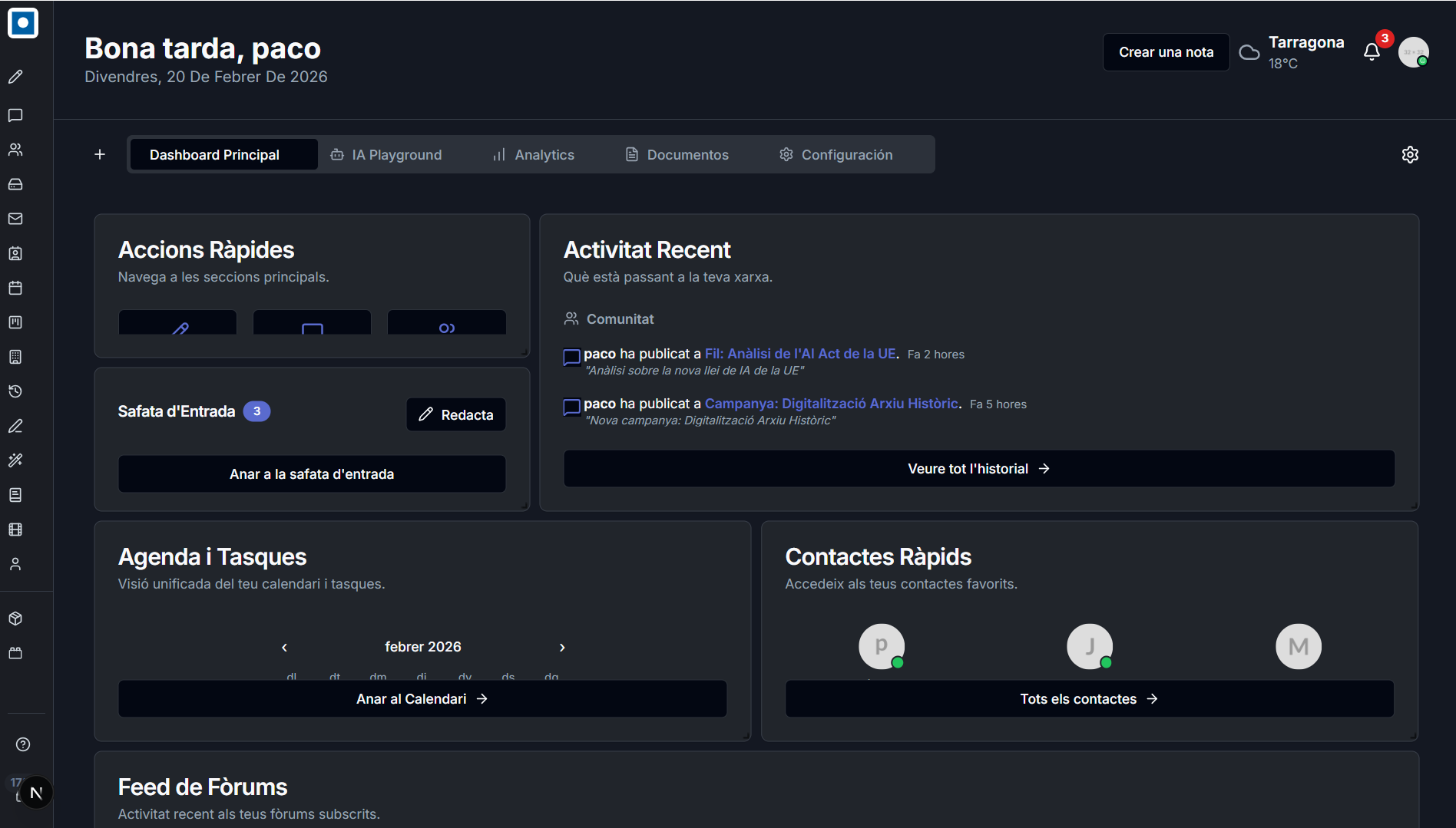Tauler de Control Centralitzat